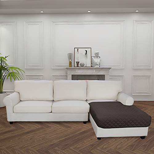 Sectional Couch Covers for Dogs L Shape Sofa Cover Reversible Sofa Slipcover Chaise Lounge Cover Furniture Protector Cover for Pets Dog Cat (42" x 68" / Chocolate/Chocolate)