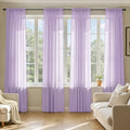 Light Purple Sheer Curtains 96 Inches Long 4 Panels 42 x 96 Inches (42"W x 96"L (Pack of 4) / Lavender)