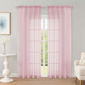 Sheer Curtains 84 Inches Long 2 Panels Set (Blush / 59"W x 84"L (Pack of 2))