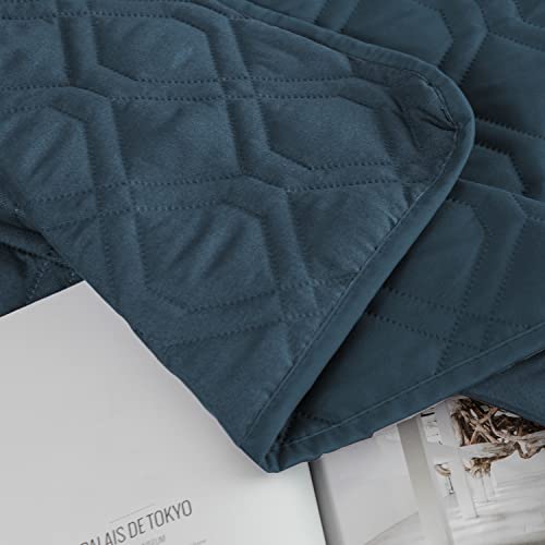 Waterproof Blanket Reversible Dog Bed Cover Pet Blanket for Furniture Bed Couch Sofa (30x53 Inch (Pack of 1) / Navyblue)