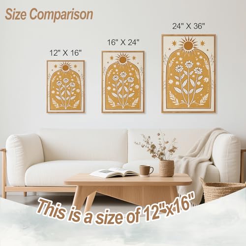 Modern Bohemian Celestial Wall Art Set Of 3 (Boho floral)