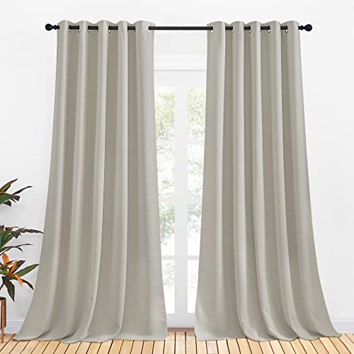 Thermal Insulated Natural Curtains for Living Room (Natural / 70"W x 95"L (Pack of 2))