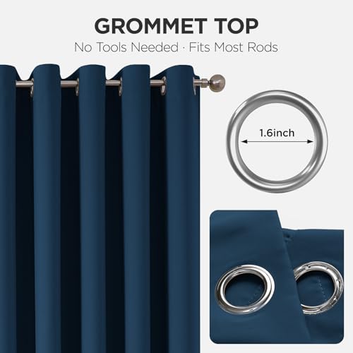 Door Curtain Blackout Curtains for Doorway Privacy Closet Drapes (Navy Blue / 52"W x 72"L (Pack of 1))