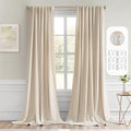 Cream Beige Back Tab Blackout Curtains 52x105 Inch Long 2 Panels Set (Cream Beige / 52"W x 105"L (Pack of 2))