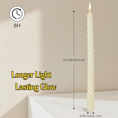 10 Inch Ivory Spiral Taper Candles 12 Pack (10 inch Spiral Candle-12pcs / Cream)