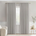 Cobblestone Back Tab Blackout Curtains 52x90 Inch Long 2 Panels Set (Cobblestone / 52"W x 90"L (Pack of 2))