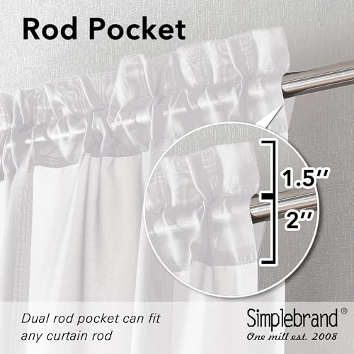 White Sheer Curtains (White / 59"W x 63"L (Pack of 2))