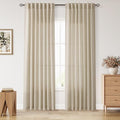 Eggshell Beige Linen Curtains 84 Inches Long for Living Room Light Filtering Semi Sheer Curtain Back Tab Rustic Coastal Decor Elegant Neutral Luxury Drapes for Bedroom 52x84 (52"W x 84"L (Pack of 2) / Eggshell Beige)