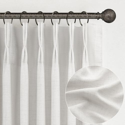 Beige White Pinch Pleated 78 Inch Curtains 2 Panels Set for Bedroom (Beige White / 40"W x 78"L( Pack of 2))