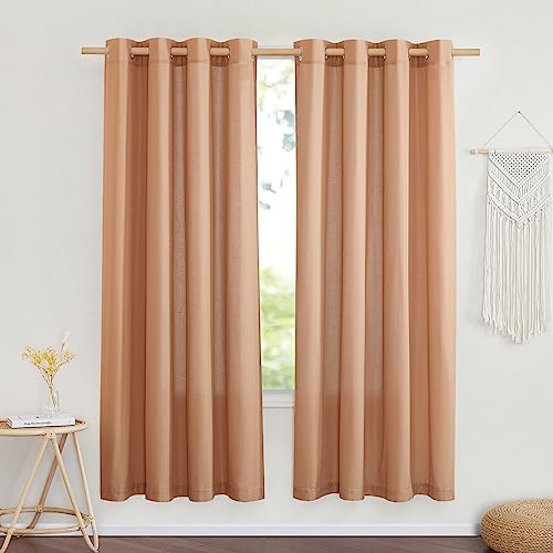 Linen Burlap Burnt Orange Window Treatments (Burnt Orange / 55"W x 72"L (Pack of 2))