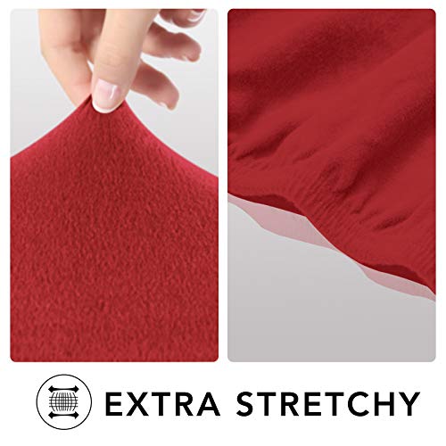 Super Stretch Chair Covers Fleece Couch Covers for Sofa Red (Small Chair / Red)