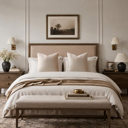 Velvet Pillow Covers 20x20 Decorative Pillows Pack of 2 Beige (Champagne / 20" x 20" (Pack of 2))