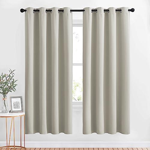 Blackout Natural Window Treatments for Bedroom (Natural / 52"W x 72"L (Pack of 2))
