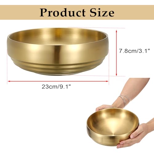 9.1" Stainless Steel Bowl Decorative Key Bowl for Entryway Table (Gold / 9.1 Inches)