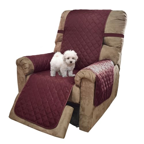 Reversible 23''Recliner Small Chair Cover (Burgundy/Tan / 23''recliner-small)