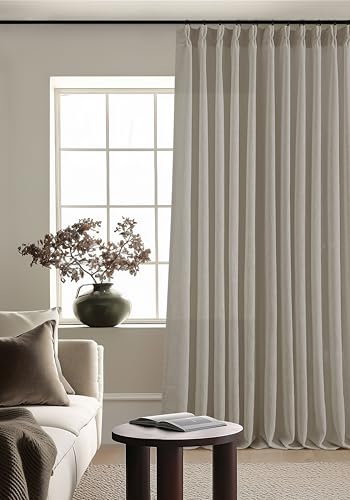Burlywood Birch 84 Inches Long 70 Inch Wide Linen Curtains Pinch Pleated (Burlywood Birch / 70"W x 84"L (Pack of 1))