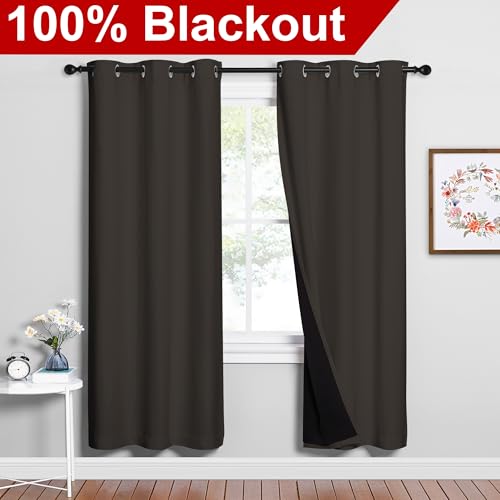 Full Shade Curtain Panels (Brown / 37"W x 70"L (Pack of 2))