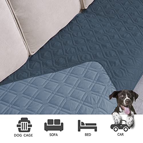 Waterproof Dog Bed Blankets Cover for Bed Couch Sofa Reversible (30x70 Inch (Pack of 1) / Navyblue+stoneblue)