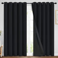 Black 100% Blackout Curtains 84 Inches Long for Bedroom 70" Wide (70"W x 84"L (Pack of 2) / Black)