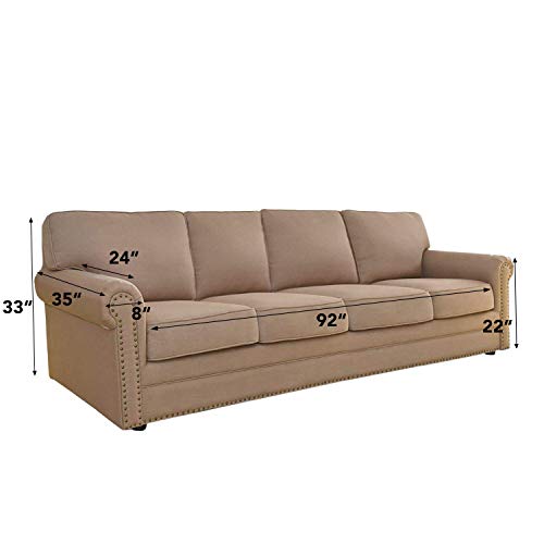 Stretch 4 Seater Oversized Sofa Couch Cover Beige (XX-Large Sofa / Beige)