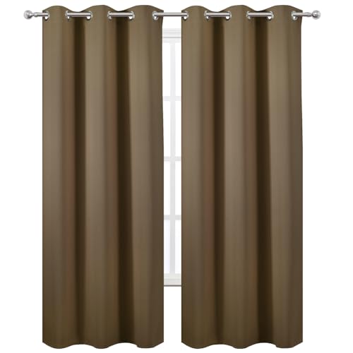 Brown Thermal Blackout Curtains (Brown / 42"W x 84"L (Pack of 2))