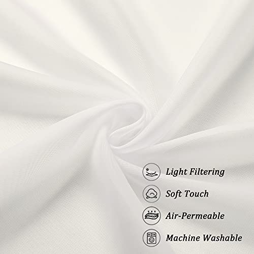 Ivory Sheer Curtains Tier 36 inch Length 2 Panels (Ivory / 42"W x 36"L (Pack of 2))