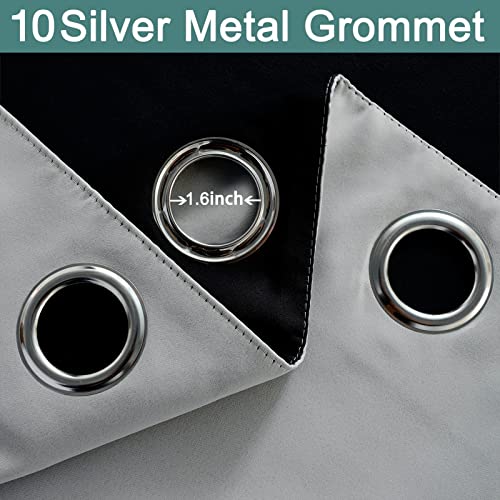 Light Grey 100% Blackout Curtains 63 Inches Long 62" Wide 2 Panel (62"W x 63"L (Pack of 2) / Light Grey)