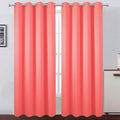 Blackout Curtains 52 x 90 Inch Long Coral Curtains Set of 2 Panels Room Darkening Curtains for Bedroom and Living Room (Coral / 52"W x 90"L (Pack of 2))