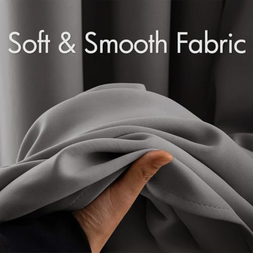 Closet Curtain for Open Closet Without Door Grommet Top 34x80 Inches (Grey / 34"W x 80"L (Pack of 2))