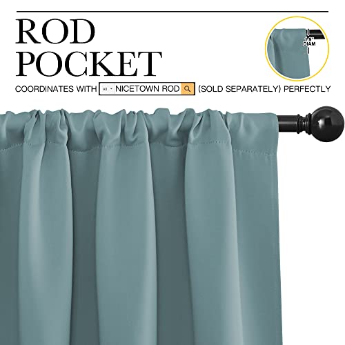 Greyish Blue Blackout Curtains Panels for Window (Greyish Blue / 52"W x 84"L (Pack of 2))
