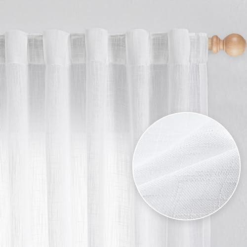 Patio White Curtains for Sliding Door (50"W x 90"L (Pack of 2) / White)