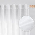 Floor to Ceiling Curtains 102 Inches White Sheer Window Drapes 2 Panel Sets Back Tab Draperies Linen Look Boho Fabric (50"W x 102"L (Pack of 2) / White)
