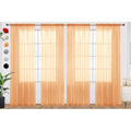 Beige Sheer Curtains 4 Panels Rod Pocket Semi (Beige / 52"W x 108"L (Pack of 4))