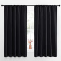 Black Blackout Curtains for Bedroom 52" Wide x 63" Long 2 Panels (Black / 52"W x 63"L (Pack of 2))