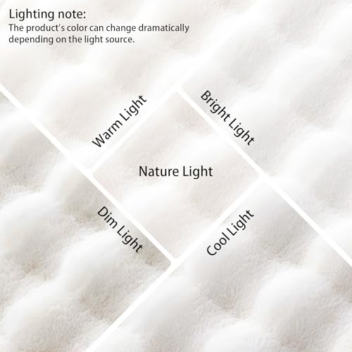 White Rabbit Plush Rug 5'x8' (White / 5' x 8' (Rectangular))