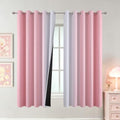 Pink and Greyish White Ombre Blackout Curtains for Bedroom 62x63 Inch Long (Pink and Greyish White / 62"W x 63"L (Pack of 2))