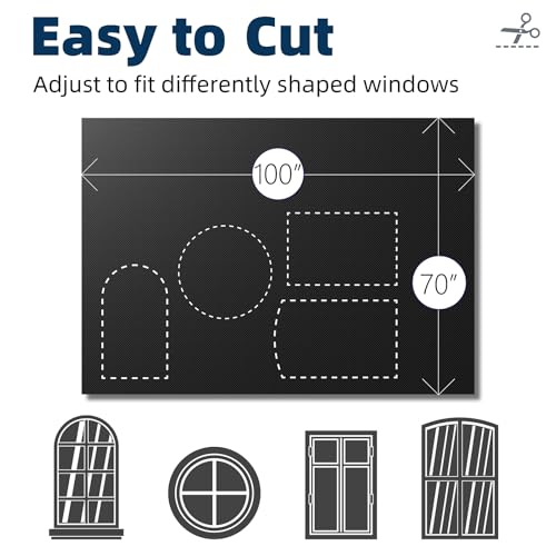 Portable Blackout Curtains 100"×70" (Black / 70"W x 100"L (Pack of 1))