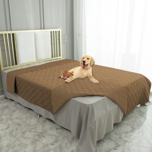Waterproof Dog Bed Cover Pet Blanket for Furniture Bed Couch Sofa Reversible (30x53 Inch (Pack of 1) / Camel+camel)