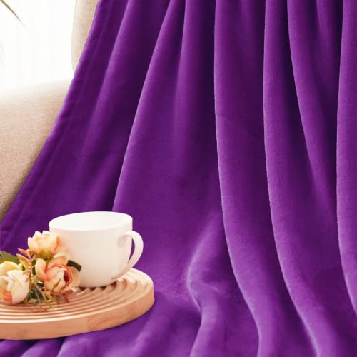 Soft Large Fleece Throw Blanket for Couch (Purple / Throw XL (50" x 70"))