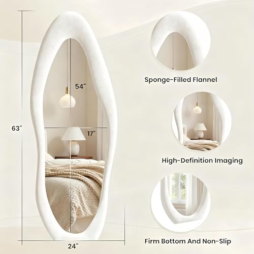Full Length Mirror (Creamy White / 63"L x 24"W)