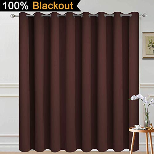 Brown 100% Blackout Patio Door Curtain Panels W100 x L84 (100"W x 84"L (Pack of 1) / Chocolate Brown)