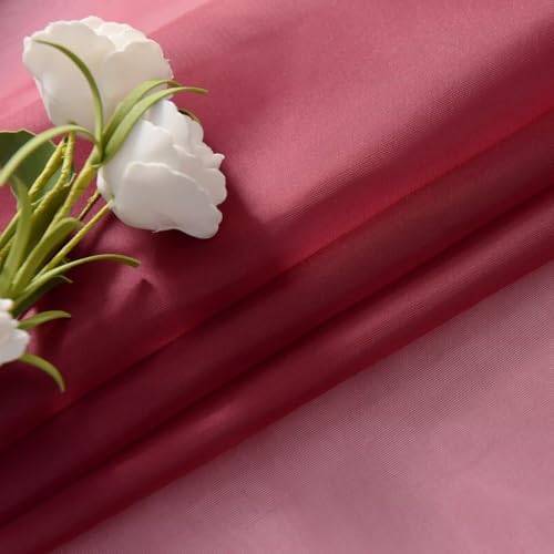 Burgundy Sheer Curtains 4 Panels Rod Pocket Semi (Burgundy / 52"W x 63"L (Pack of 4))