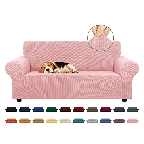Stretch Loveseat Couch Cover (Dusty Pink / Medium)