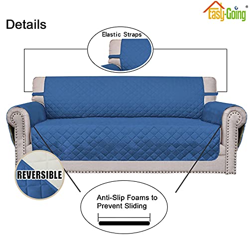 Reversible Couch Cover (Blue/Ivory / Small-XL Chair)