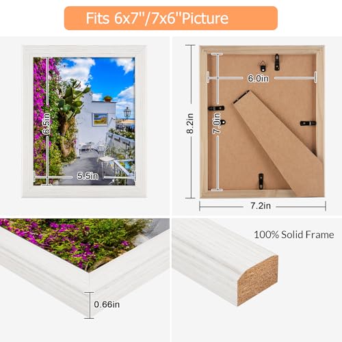 6x7 Wood Frame White (White / 6x7)