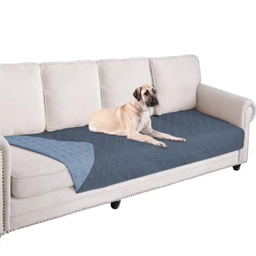 Waterproof Dog Bed Blankets Cover for Bed Couch Sofa Reversible (30x80 Inch (Pack of 1) / Navyblue+stoneblue)