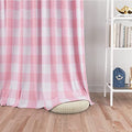 Buffalo Check Window Curtains 92 inches Long Living Room Bedroom Drapes Cotton Plaid Gingham Farmhouse Rustic Decor Curtains 2 Panels Rod Pocket Kitchen Basement Curtain Panels Pink White 52"x92" (52"W x 92"L (Pack of 2) / Pink+white)