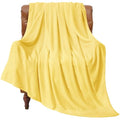 Fleece Blanket Soft Plush Throw for Couch Light Yellow 50"x60" (Light Yellow / Throw(50"x60"))