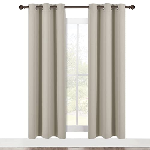 Modern Blackout Curtains Noise Reducing (Natural / 42"W x 72"L (Pack of 2))