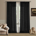 Black Pinch Pleated Linen Semi Sheer 120 Inch Curtains 2 Panels (Black / 40"W x 120"L (Pack of 2))
